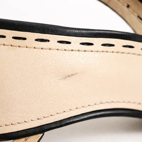 Coach Size 7.5B Black Leather Ankle Strap Block Heels - Picture 6 of 10